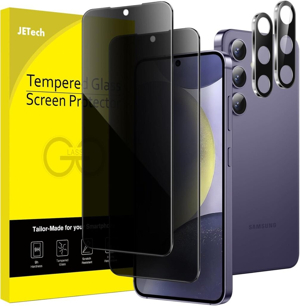 JETech Privacy Screen & Camera Protector for Samsung Galaxy S24+ 5G 6.7″ – 2