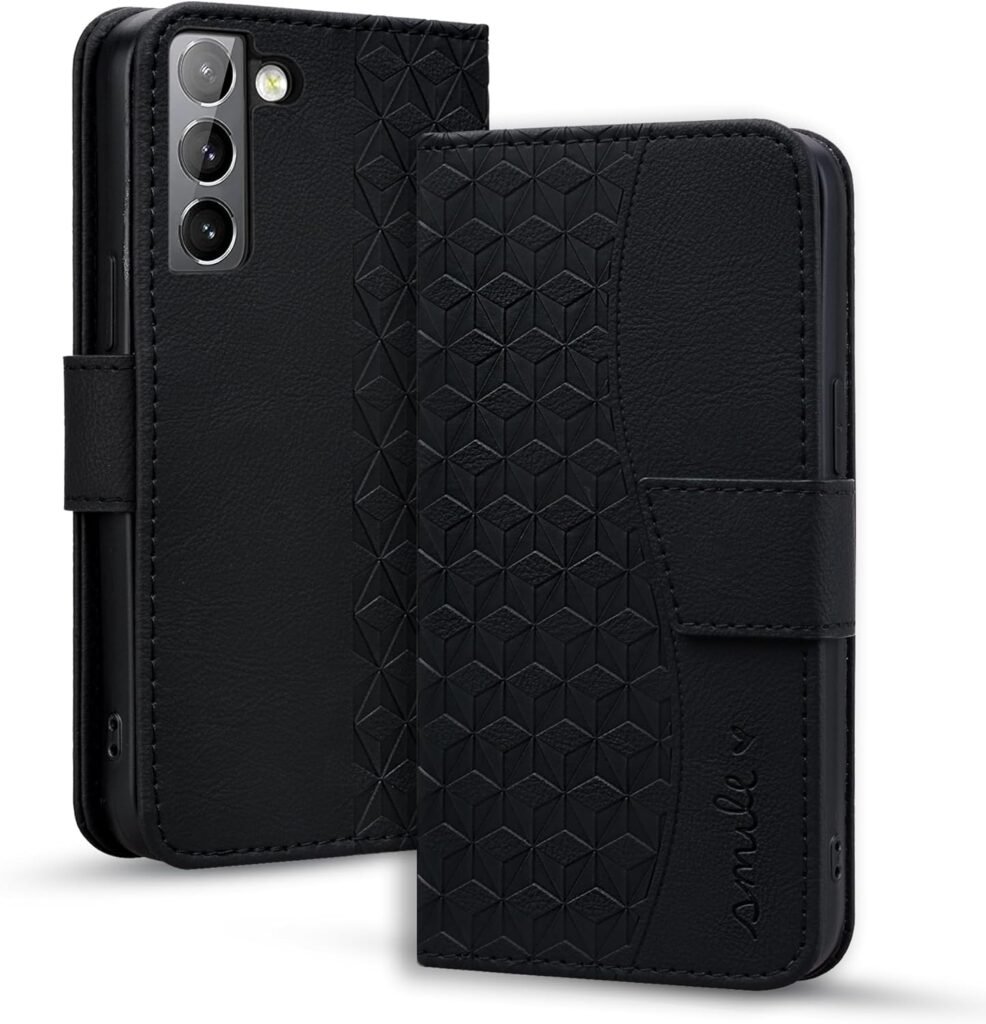 Premium Black Wallet Case for Samsung Galaxy S22 Plus 5G: Magnetic Leather Flip Cover with Card Slot & Kickstand