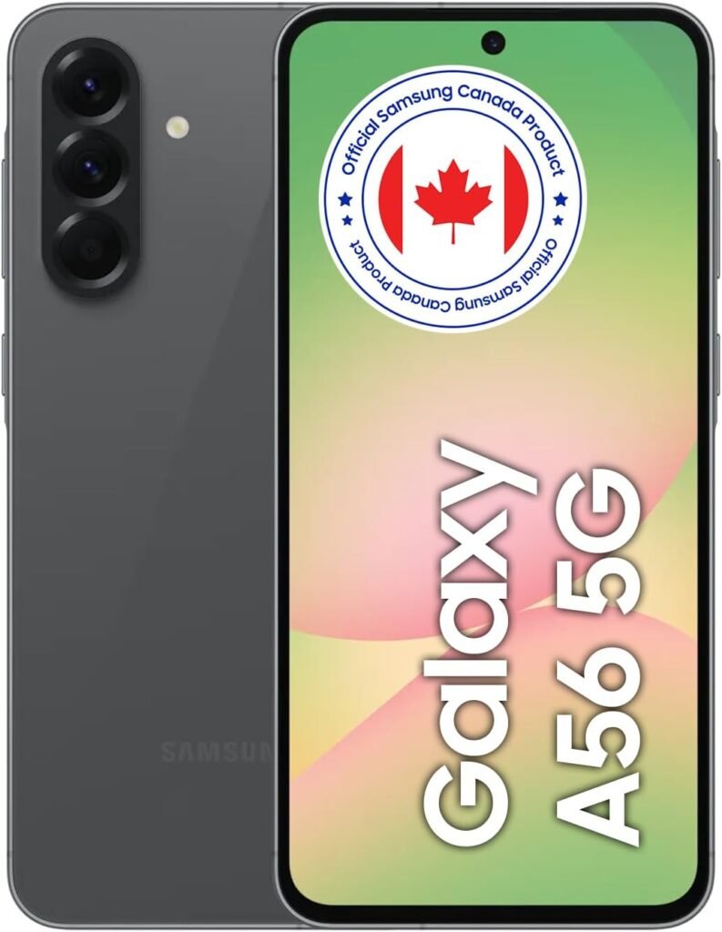 Samsung Galaxy A56 256GB Unlocked CAD: 6.7″ FHD+ Display, 120Hz, IP67, 4K Video