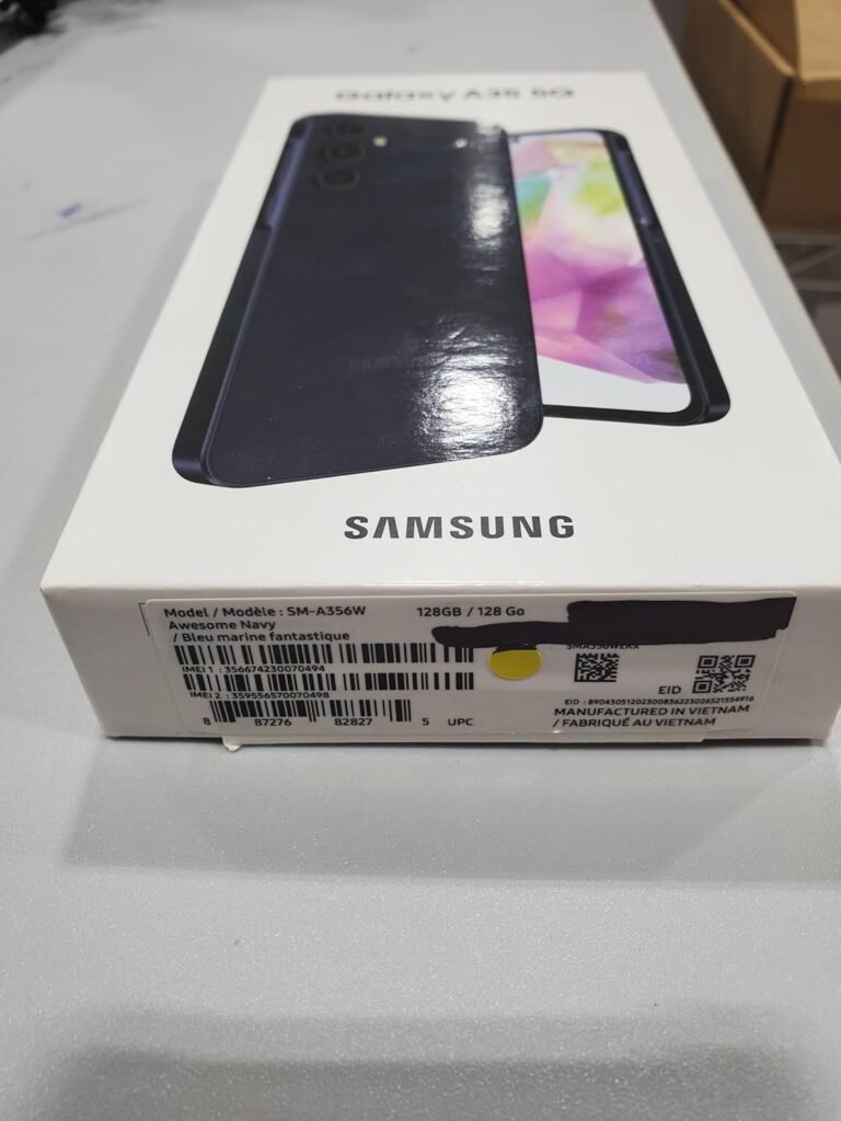 Samsung Galaxy A35 5G Smartphone, 128GB Unlocked, 6.6″ FHD+ 120Hz AMOLED Display, Triple Camera, 5000mAh Battery, Canadian Version Renewed