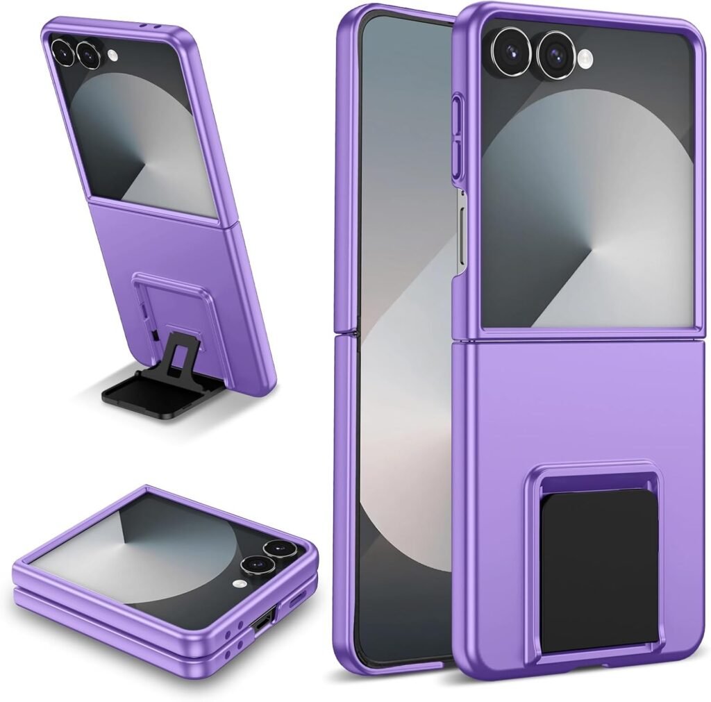 “Purple Shockproof Asuwish Samsung Galaxy Z Flip 7 Case with Kickstand for Canadians”