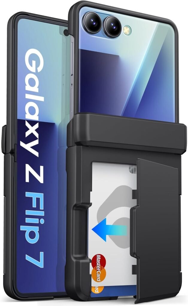 “Vihibii Samsung Galaxy Z Flip 7 Wallet Case with Card Holder & Screen Protector