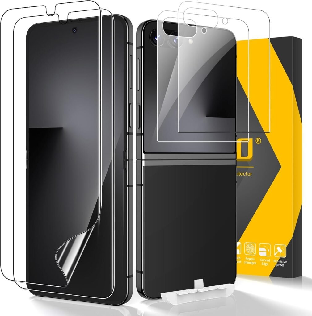 [2+2 Pack] JEHOO Screen Protector for Samsung Galaxy Z Flip 7 – Easy Install, High Clarity, Bubble