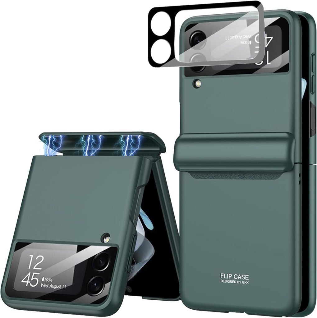 “Green Miimall Galaxy Z Flip 3 Case: Hinge Protection & Camera Lens Guard for Canadians”