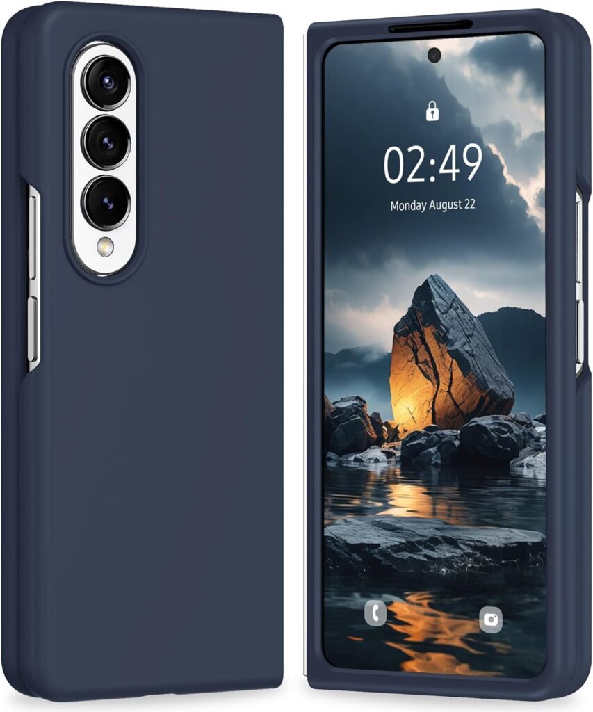 “Midnight Blue Silicone Case for Samsung Galaxy Z Fold 4 5G