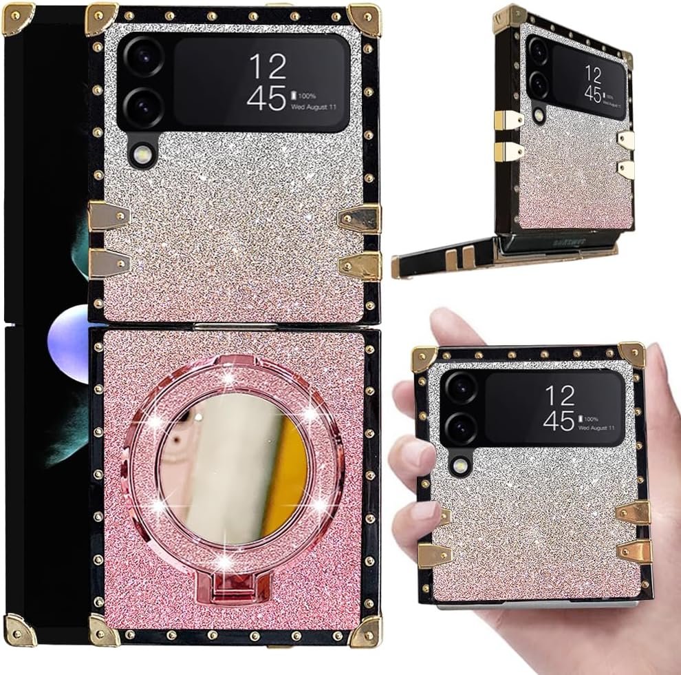 Stylish Pink Asuwish Phone Case for Samsung Galaxy Z Flip 3 5G