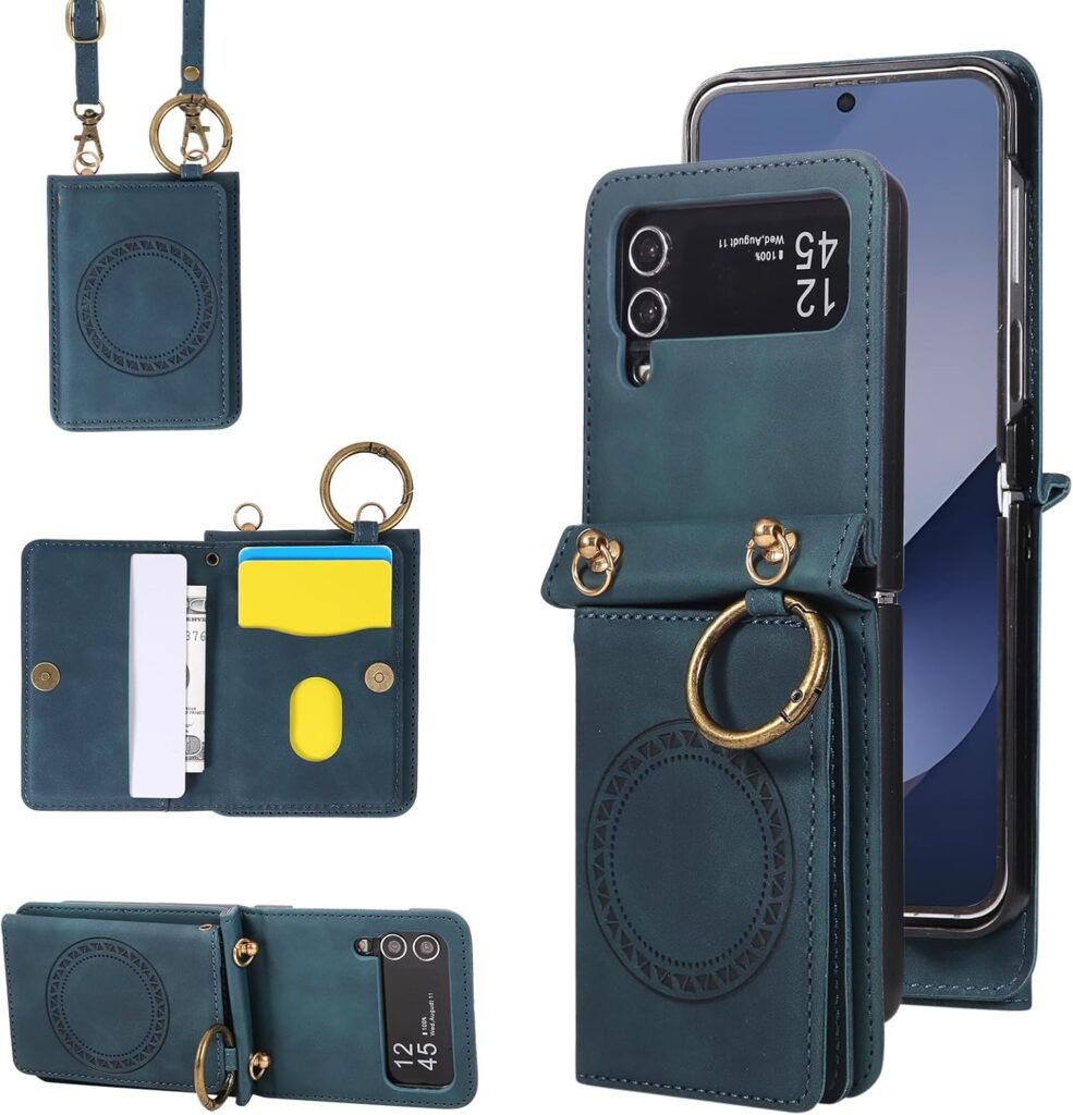 Samsung Galaxy Z Flip 3 5G Wallet Case with Crossbody Strap & Magnetic Mount