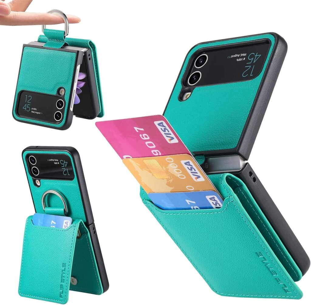 Samsung Galaxy Z Flip 3 5G Case with Card Holder & Ring Stand