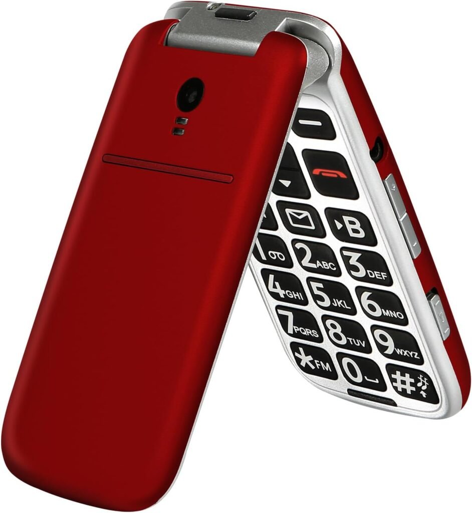 Unlock Senior Freedom: Artfone G3 Red 4G Flip Phone with SOS, Big Buttons & Charging Dock