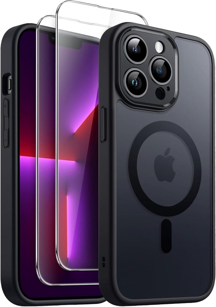 JETech Black 3-in-1 Magnetic Matte Case for iPhone 13 Pro Max