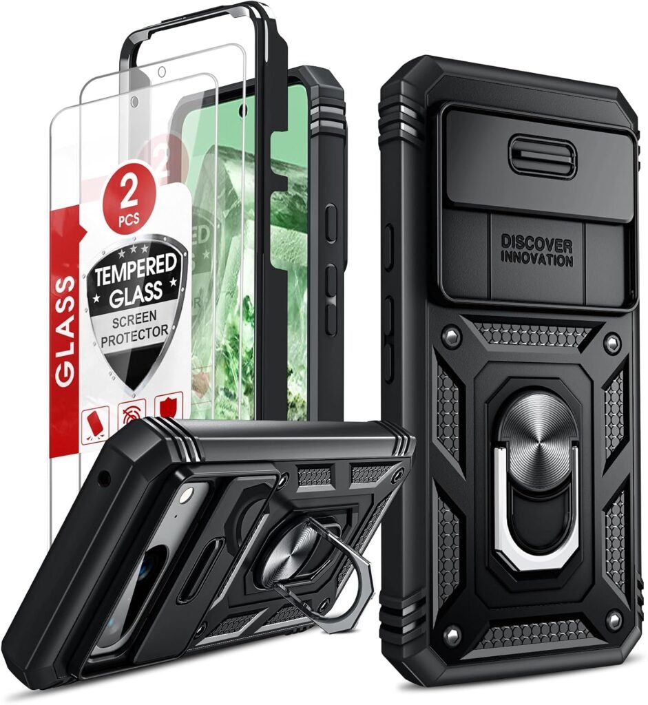 LeYi Pixel 8 Case: Full Body Protection with Kickstand & 2 Glass Protectors