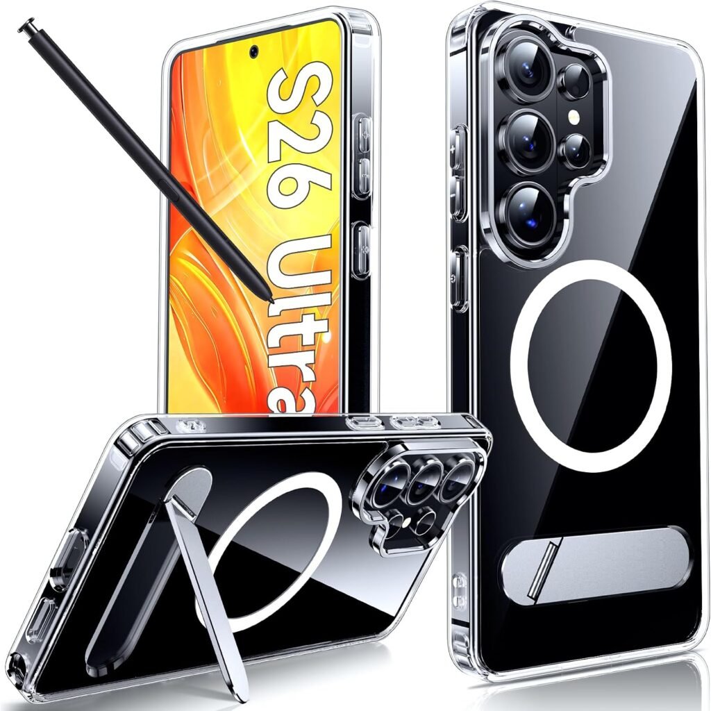 LeYi Samsung Galaxy S26 Ultra Case: Clear, Rugged, Magnetic Stand, Military Grade