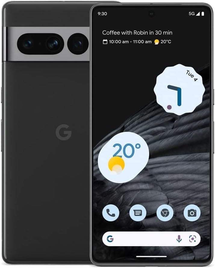 Google Pixel 7 Pro – 5G Android Smartphone, 128GB Storage, 12GB RAM, Verizon Locked, Obsidian, Wide Angle & Periscope Zoom, 24