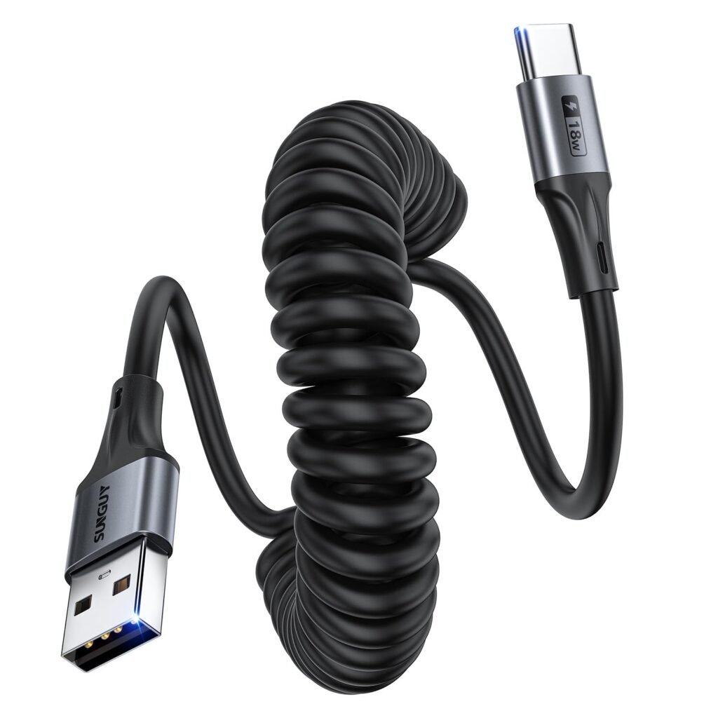 SUNGUY 12.6FT USB C Coiled Cable 2