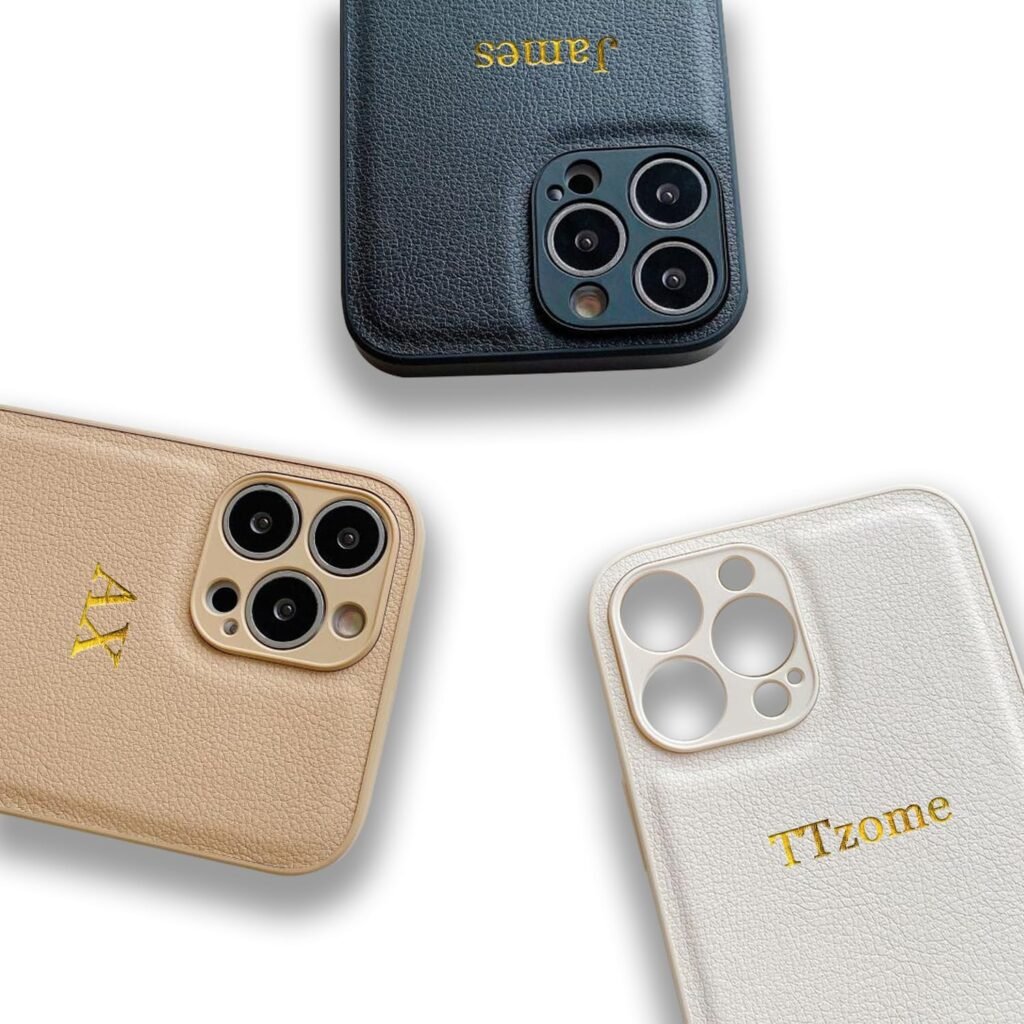 Personalized Embossed Leather Phone Cases for iPhone 15-7 Plus