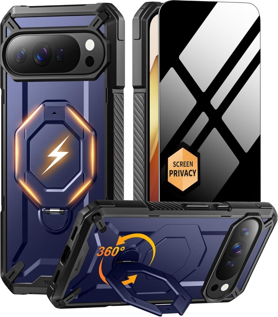 TONGATE Pixel 10 Pro XL Case with 360° Magnetic Stand