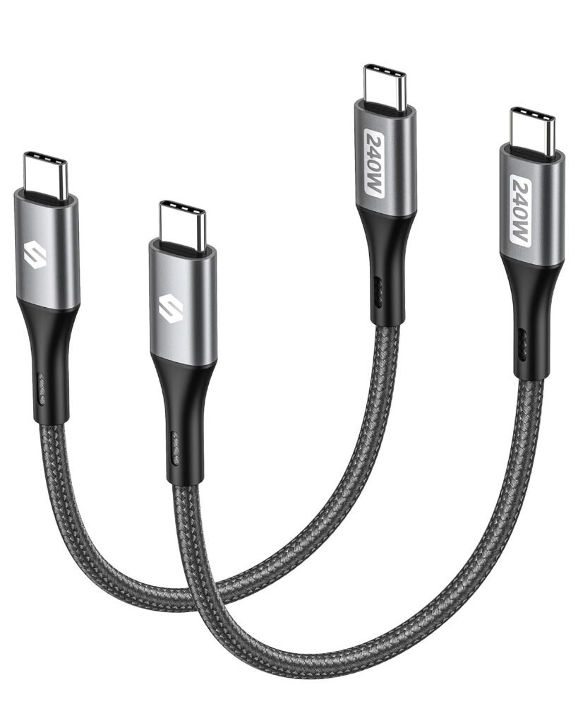 Silkland 240W USB C to USB C Fast Charging Cable 1FT (2 Pack)