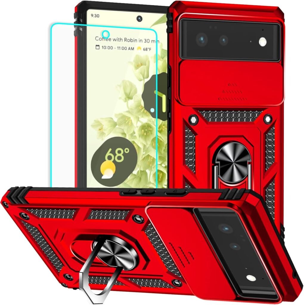 Military Grade Shockproof Pixel 6 Case with 20ft Drop Protection & Slide Camera Cover