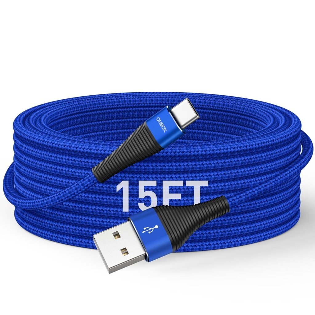 15FT USB C to USB C Cable 100W Fast Charging